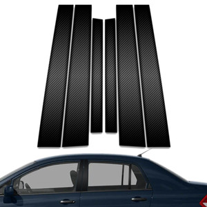 6pc Carbon Fiber Pillar Post Covers for 2007-2011 Nissan Versa Sedan