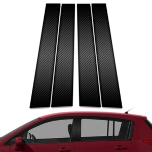 4pc Carbon Fiber Pillar Post Covers for 2007-2012 Nissan Versa Hatchback