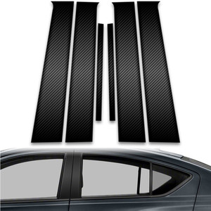 6pc Carbon Fiber Pillar Post Covers for 2012-2023 Nissan Versa Sedan