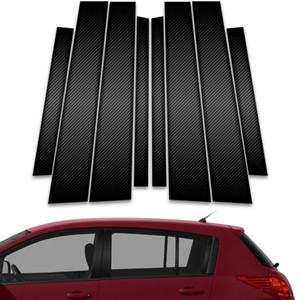 8pc Carbon Fiber Pillar Post Covers for 2007-2012 Nissan Versa Hatchback