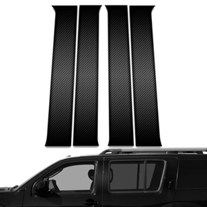 4pc Carbon Fiber Pillar Post Covers for 2005-2012 Nissan Pathfinder