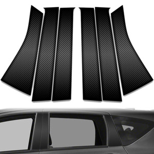 6pc Carbon Fiber Pillar Post Covers for 2013-2023 Nissan Versa Note Hatchback
