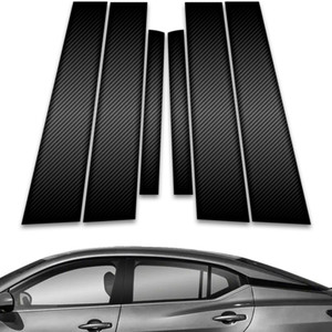 6pc Carbon Fiber Pillar Post Covers for 2021-2023 Nissan Sentra 4dr
