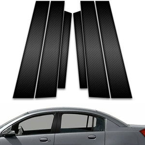6pc Carbon Fiber Pillar Post Covers for 2003-2007 Saturn Ion