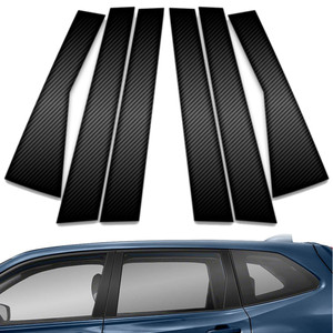 6pc Carbon Fiber Pillar Post Covers for 2019-2023 Subaru Forester