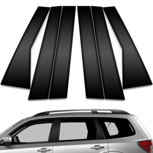 6pc Carbon Fiber Pillar Post Covers for 2009-2013 Subaru Forester