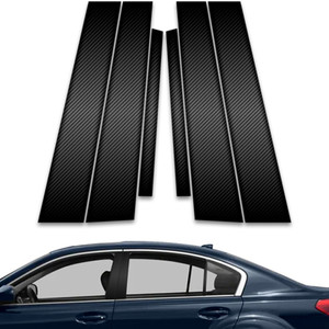 6pc Carbon Fiber Pillar Post Covers for 2010-2014 Subaru Legacy
