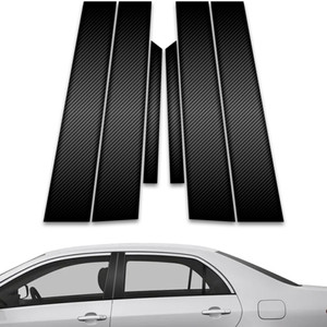6pc Carbon Fiber Pillar Post Covers for 2009-2013 Toyota Corolla