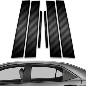 6pc Carbon Fiber Pillar Post Covers for 2014-2018 Toyota Corolla