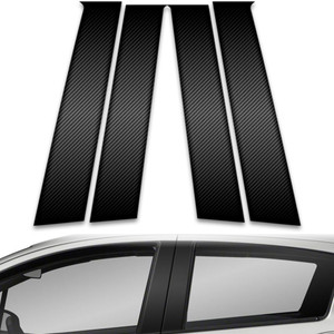 4pc Carbon Fiber Pillar Post Covers for 2011-2019 Toyota Yaris Liftback 5dr