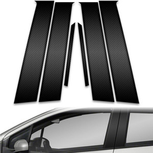 6pc Carbon Fiber Pillar Post Covers for 2011-2019 Toyota Yaris Liftback 5dr