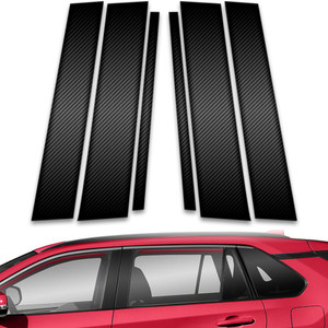 6pc Carbon Fiber Pillar Post Covers for 2019-2023 Toyota RAV4