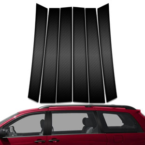 6pc Carbon Fiber Pillar Post Covers for 2003-2010 Toyota Sienna