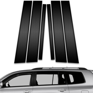 6pc Carbon Fiber Pillar Post Covers for 2008-2013 Toyota Highlander