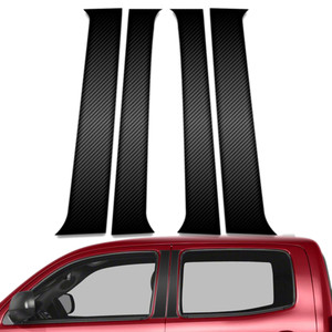 4pc Carbon Fiber Pillar Post Covers for 2005-2015 Toyota Tacoma Crew Cab