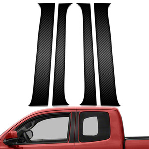 4pc Carbon Fiber Pillar Post Covers for 2016-2023 Toyota Tacoma Extended Cab