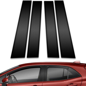 4pc Carbon Fiber Pillar Post Covers for 2019-2023 Toyota Corolla Hatchback