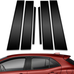 6pc Carbon Fiber Pillar Post Covers for 2019-2023 Toyota Corolla Hatchback