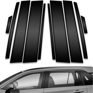 10pc Carbon Fiber Pillar Post Covers for 2019-2023 Toyota RAV4