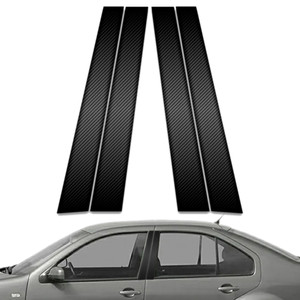 4pc Carbon Fiber Pillar Post Covers for 2000-2004 Volkswagen Jetta