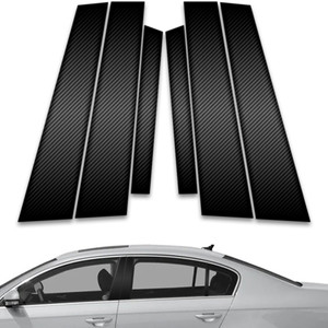 6pc Carbon Fiber Pillar Post Covers for 2006-2008 Volkswagen Passat