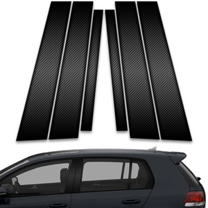 6pc Carbon Fiber Pillar Post Covers for 2010-2012 Volkswagen GTI 4dr