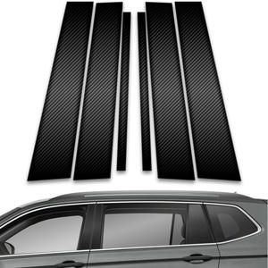 6pc Carbon Fiber Pillar Post Covers for 2018-2023 Volkswagen Tiguan