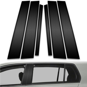 6pc Carbon Fiber Pillar Post Covers for 2010-2014 Volkswagen Golf 4dr