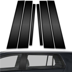 6pc Carbon Fiber Pillar Post Covers for 2015-2023 Volkswagen Golf Mark VII 4dr