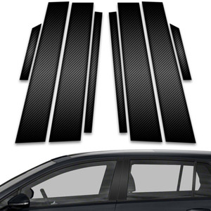 8pc Carbon Fiber Pillar Post Covers for 2015-2023 Volkswagen Golf Mark VII 4dr