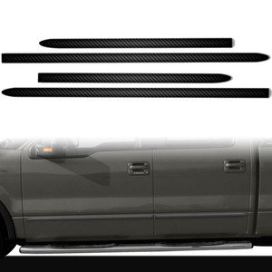 4pc Carbon Fiber 1 1/2" Body Side Molding Trim for 2009-2014 Ford F-150 Crew Cab