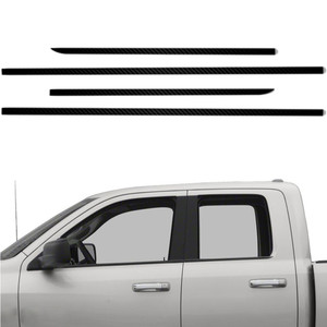 4pc Carbon Fiber Window Sill Trim for 2009-2018 Dodge RAM Quad Cab