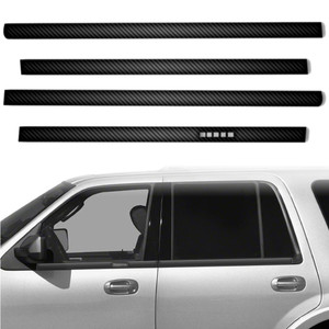 4pc Carbon Fiber Window Sill Trim for 2003-2017 Ford Expedition w/Keypad Cutout