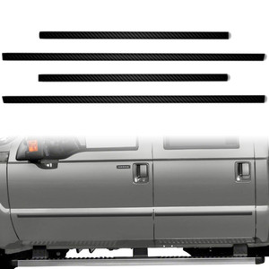 4pc Carbon Fiber 1" Body Side Molding for 2008-2016 Ford SuperDuty Crew Cab