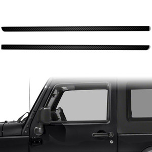 2pc Carbon Fiber Window Sill Trim for 2007-2023 Jeep Wrangler