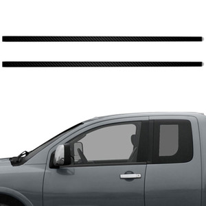 2pc Carbon Fiber Window Sill Trim for 2004-2015 Nissan Titan King Cab