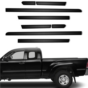 8pc Carbon Fiber 2" Side Molding for 2005-15 Toyota Tacoma Ext Cab 2WD 6.5' Bed