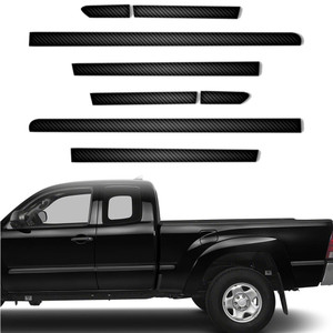 8pc Carbon Fiber 2" Side Molding for 2005-15 Toyota Tacoma Ext Cab 4WD 6.5' Bed