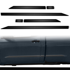 6pc Carbon Fiber 1 1/2" Body Side Molding for 2007-2021 Toyota Tundra Reg Cab