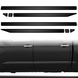 8pc Carbon Fiber 1 1/2" Body Side Molding Trim for 2007-21 Toyota Tundra CrewMax