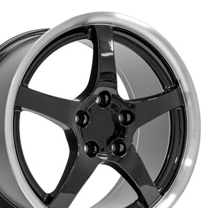 18" Black Front Wheel w/Machined Lip for 2005-2013 Chevy Corvette - RVO4520