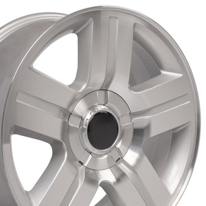 22" Machined Silver Wheel for 2002-2013 Chevy Avalanche 1500 - RVO4523