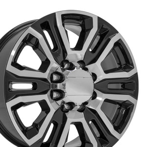 20" Machined Black Wheel for 2011-2024 GMC Sierra 3500 HD - RVO4609