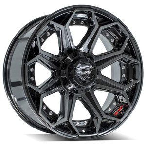 20" Gloss Black 2WD Wheel w/Brushed Face for 1994-2010 Dodge Ram 1500 - RVO4951