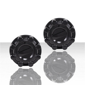 Set of 2 Push-On Front Center Caps for 2017-2024 Ford F-250 - Gloss Black