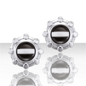 Set of 2 Push-On Rear Center Caps for 2017-2024 Ford F-250 - Chrome