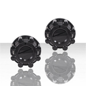 Set of 2 Push-On Rear Center Caps for 2017-2024 Ford F-250 - Gloss Black