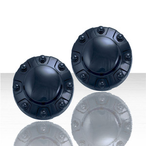 Set of 2 Bolt-On Rear Center Caps for 2019-2024 Ram 3500 Tradesman - Gloss Black