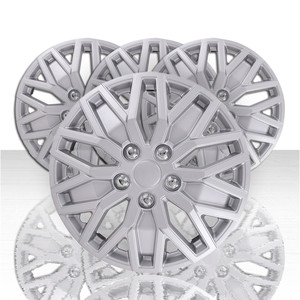 Set of 4 10 Y Spoke Style Snap-On Wheel Covers for 15-inch Wheels - Silver