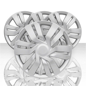 Set of 4 6 Double Spoke Style Snap-On Wheel Covers for 16-inch Wheels - Silver